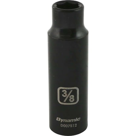 Dynamic 3/8" Drive Deep Socket, Black Phosphate, Tools 3/8" Drive 6 Point SAE, 3/8" Deep Length D007512